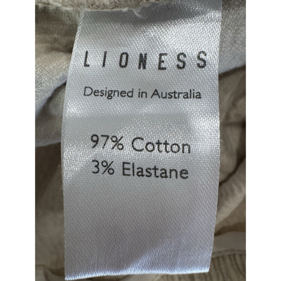 Lioness Women’s Wide Leg Corduroy Pants Beige Size L High-rise Pleated Trousers - Picture 11 of 12